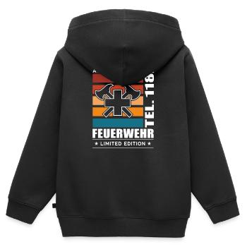 Fire brigade - Kids Premium Organic Zip-up Hoodie - black - Back - AI Model Kid Male (0cm)