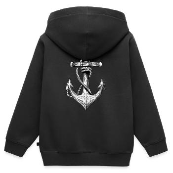 Ancre - Sweat Premium à capuche zippé enfant bio - noir - Dos - AI Model Kid Male (0cm)