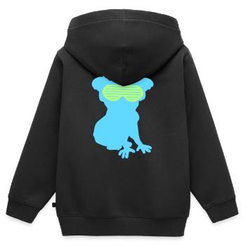 Cool DJ Koala Bear Koala Bear Silhouette Musique de fête - Sweat Premium à capuche zippé enfant bio - noir - Dos - AI Model Kid Male (0cm)