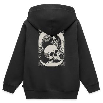 Skulls - Kinder Premium Organic Zip Hoodie - Schwarz - Hinten - AI Model Kid Male (0cm)