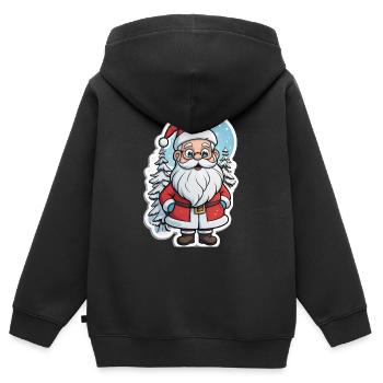 Weihnachtsmann - Kinder Premium Organic Zip Hoodie - Schwarz - Hinten - AI Model Kid Male (0cm)