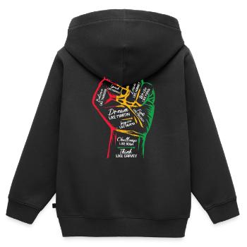 Inspiring Black Leaders Power Fist Hand Black - Kids Premium Organic Zip-up Hoodie - black - Back - AI Model Kid Male (0cm)