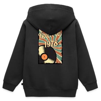 Back to 1978 – Retro vinyl classics - Kids Premium Organic Zip-up Hoodie - black - Back - AI Model Kid Male (0cm)