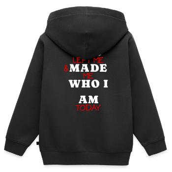 You Left Me – Love Quote für Herzschmerz - Kinder Premium Organic Zip Hoodie - Schwarz - Hinten - AI Model Kid Male (0cm)