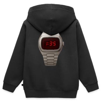 Stylische Armbanduhr mit roten LEDs Kind der 70er - Kinder Premium Organic Zip Hoodie - Schwarz - Hinten - AI Model Kid Male (0cm)
