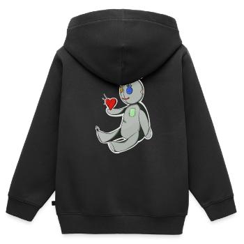 La Poupee Vaudou - Sweat Premium à capuche zippé enfant bio - noir - Dos - AI Model Kid Male (0cm)