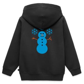 Schneemann - Kinder Premium Organic Zip Hoodie - Schwarz - Hinten - AI Model Kid Male (0cm)