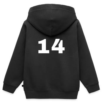 14 - Sweat Premium à capuche zippé enfant bio - noir - Dos - AI Model Kid Male (0cm)