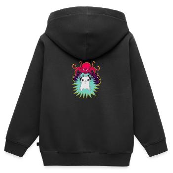 Leave Me Alone - Kinder Premium Organic Zip Hoodie - Schwarz - Hinten - AI Model Kid Male (0cm)