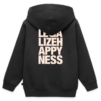 Legalize Happiness T-Shirt - Kinder Premium Organic Zip Hoodie - Schwarz - Hinten - AI Model Kid Male (0cm)