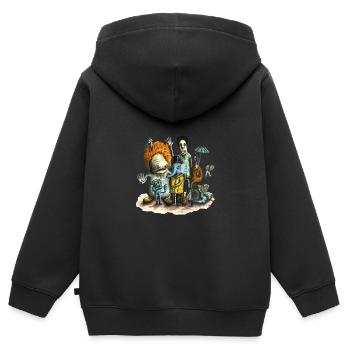 Gentle elefant and his friends - Kinder Premium Organic Zip Hoodie - Schwarz - Hinten - AI Model Kid Male (0cm)