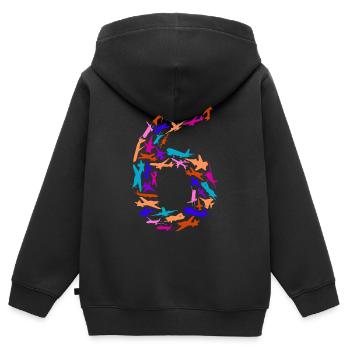 Geburtstag Junge 6 Jahre Flugzeug Flugzeuge - Kinder Premium Organic Zip Hoodie - Schwarz - Hinten - AI Model Kid Male (0cm)
