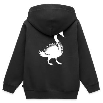 Silly goose on the loose - Kids Premium Organic Zip-up Hoodie - black - Back - AI Model Kid Male (0cm)