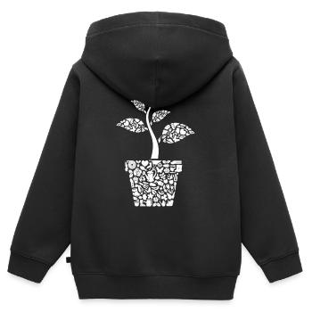 Jardinier Fleuriste Hobby Jardinier Fille Jardinière - Sweat Premium à capuche zippé enfant bio - noir - Dos - AI Model Kid Male (0cm)