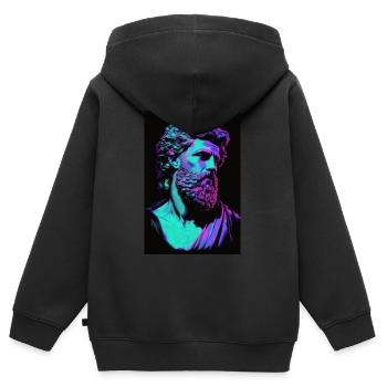 Portrait Zeus Epictetus Antike Rom Griechenland - Kinder Premium Organic Zip Hoodie - Schwarz - Hinten - AI Model Kid Male (0cm)