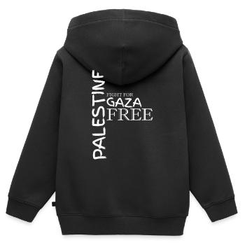 Palästina Gaza Streifen Israel Jerusalem Geschenk - Kinder Premium Organic Zip Hoodie - Schwarz - Hinten - AI Model Kid Male (0cm)