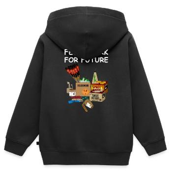 Feu d'artifice pour le futur Pyro - Sweat Premium à capuche zippé enfant bio - noir - Dos - AI Model Kid Male (0cm)
