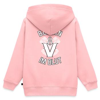 V8 - Benzin im Blut - Kinder Premium Organic Zip Hoodie - Rosa - Hinten - AI Model Kid Female (0cm)
