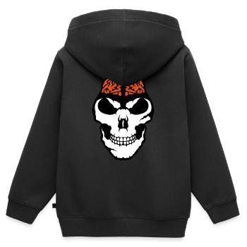 brain brain death brain skull - Kids Premium Organic Zip-up Hoodie - black - Back - AI Model Kid Male (0cm)