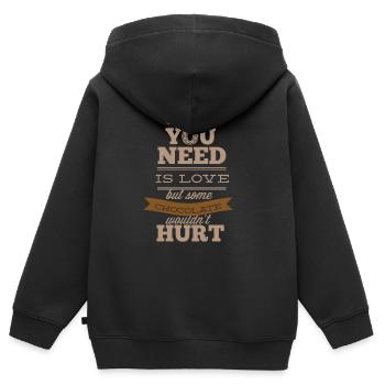 chocolate - Kids Premium Organic Zip-up Hoodie - black - Back - AI Model Kid Male (0cm)