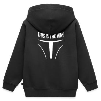 Dies ist der Weg - Mando TV-Serie Zitat - Kinder Premium Organic Zip Hoodie - Schwarz - Hinten - AI Model Kid Male (0cm)