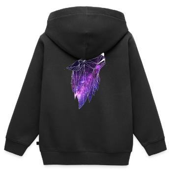 Géométrie Galaxiewolf - Sweat Premium à capuche zippé enfant bio - noir - Dos - AI Model Kid Male (0cm)