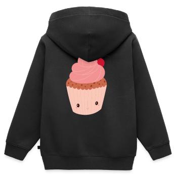 Muffin - Sweat Premium à capuche zippé enfant bio - noir - Dos - AI Model Kid Male (0cm)