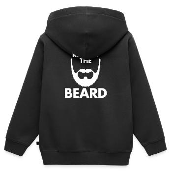 Respectez la barbe - Barbes - Sweat Premium à capuche zippé enfant bio - noir - Dos - AI Model Kid Male (0cm)