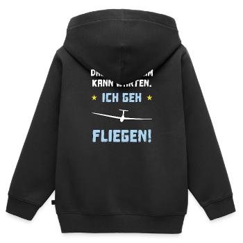 das altersheim kann warten - Kinder Premium Organic Zip Hoodie - Schwarz - Hinten - AI Model Kid Male (0cm)