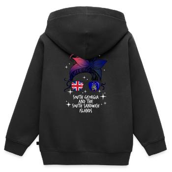 Géorgie du Sud et les îles Sandwich du Sud - Sweat Premium à capuche zippé enfant bio - noir - Dos - AI Model Kid Male (0cm)