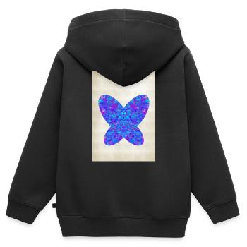 Schmetterling im Abstrakten Style - Kinder Premium Organic Zip Hoodie - Schwarz - Hinten - AI Model Kid Male (0cm)