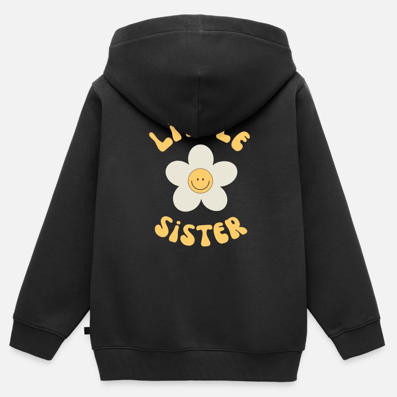 Petite sœur - Sweat Premium à capuche zippé enfant bio - noir