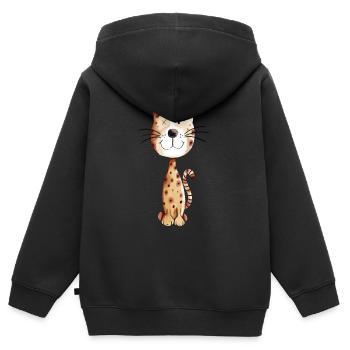 Little Cat - Cats Comic - Kids Premium Organic Zip-up Hoodie - black - Back - AI Model Kid Male (0cm)