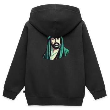 Ausdrucksstark: Hz. Ali Design - Kinder Premium Organic Zip Hoodie - Schwarz - Hinten - AI Model Kid Male (0cm)