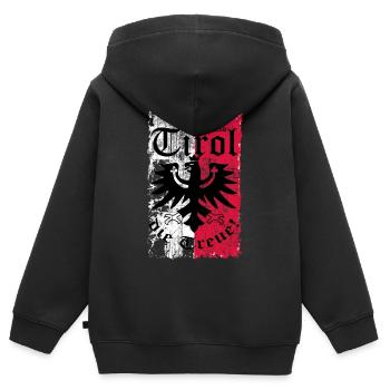 Tirol - Kinder Premium Organic Zip Hoodie - Schwarz - Hinten - AI Model Kid Male (0cm)