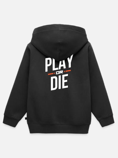 Spielen oder sterben - Kinder Premium Organic Zip Hoodie - Schwarz