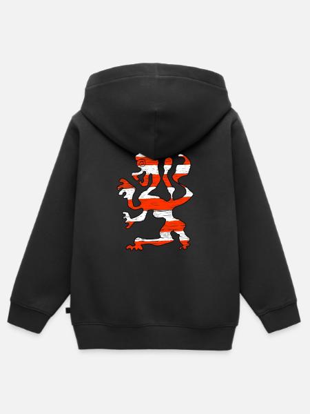 Hessen Löwe - Kinder Premium Organic Zip Hoodie - Schwarz