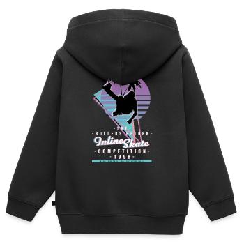 Le Concours 1998 - Sweat Premium à capuche zippé enfant bio - noir - Dos - AI Model Kid Male (0cm)