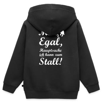 Pferd Stall Reiten - Kinder Premium Organic Zip Hoodie - Schwarz - Hinten - AI Model Kid Male (0cm)