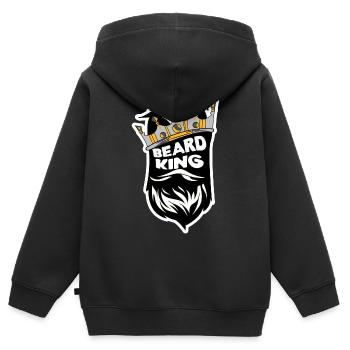 Bart Männlichkeit Statement Bartfrisur Bartträger - Kinder Premium Organic Zip Hoodie - Schwarz - Hinten - AI Model Kid Male (0cm)