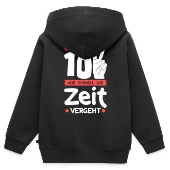 Jetzt bin ich schon 10 Jahre 10. Geburtstag Zeit - Kinder Premium Organic Zip Hoodie - Schwarz - Hinten - AI Model Kid Male (0cm)