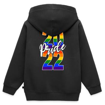Gay Pride 2022 LGBTIQ Queer Demonstration - Kinder Premium Organic Zip Hoodie - Schwarz - Hinten - AI Model Kid Male (0cm)