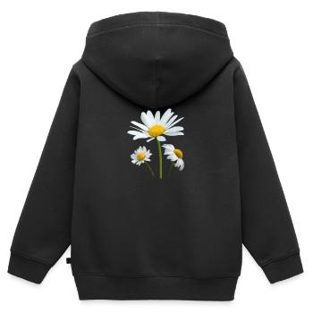 Margeriten weiße Blumen Margerite - Kinder Premium Organic Zip Hoodie - Schwarz - Hinten - AI Model Kid Male (0cm)
