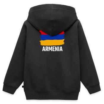 Armenia Armenia Flag Eagle Armenian - Kids Premium Organic Zip-up Hoodie - black - Back - AI Model Kid Male (0cm)