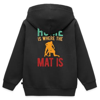 Grappling Martial Arts Wrestling - Kinder Premium Organic Zip Hoodie - Schwarz - Hinten - AI Model Kid Male (0cm)