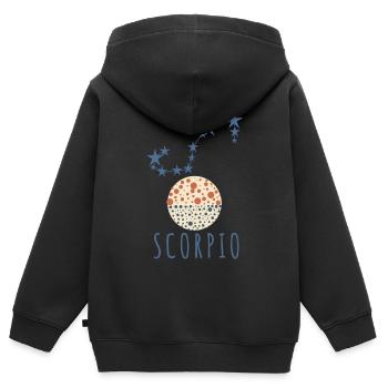 La constellation du Scorpion - Sweat Premium à capuche zippé enfant bio - noir - Dos - AI Model Kid Male (0cm)