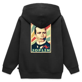 Scott Joplin Vintage Farben - Kinder Premium Organic Zip Hoodie - Schwarz - Hinten - AI Model Kid Male (0cm)