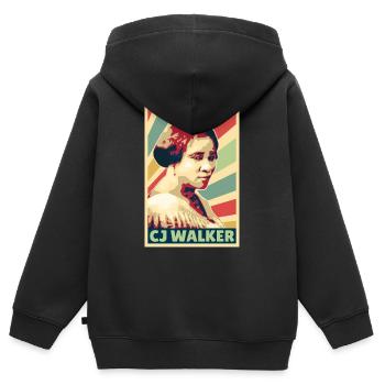 Señora CJ Walker Colores vintage - Sweat Premium à capuche zippé enfant bio - noir - Dos - AI Model Kid Male (0cm)