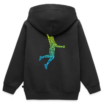 Basketballer Symbole Dunking Jungen Basketball - Kinder Premium Organic Zip Hoodie - Schwarz - Hinten - AI Model Kid Male (0cm)