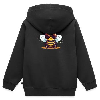 Biene Sonnenbrille Brummer Honigbiene - Kinder Premium Organic Zip Hoodie - Schwarz - Hinten - AI Model Kid Male (0cm)